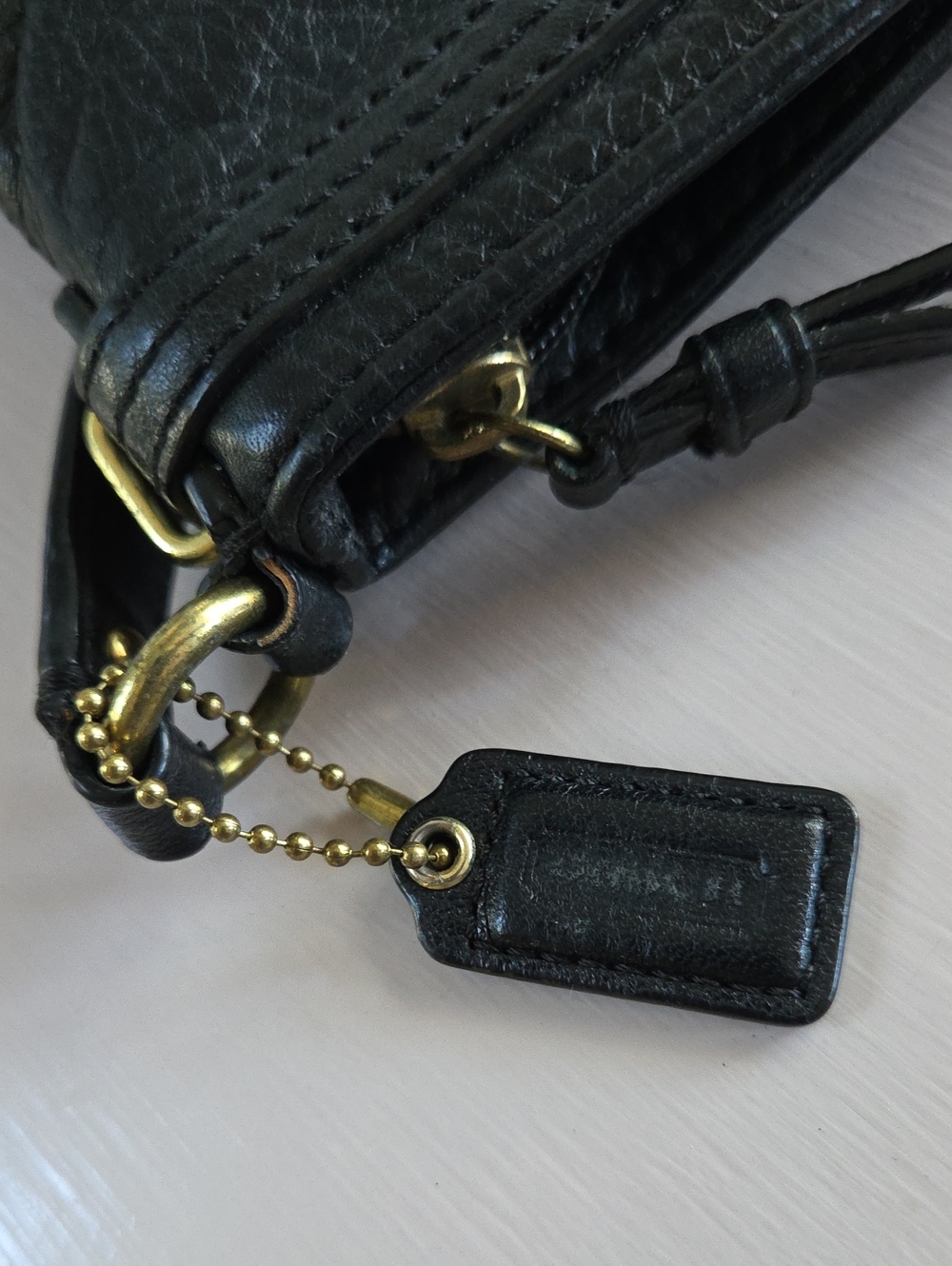 Coach Black Leather Crossbody Bag with Gold Hardware - Picture 10 of 10